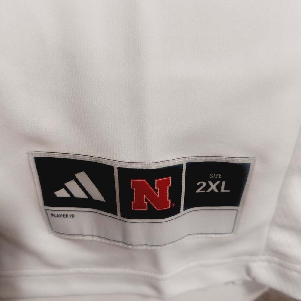 adidas Nebraska Cornhuskers Mens 2XL White Premier Away Football Jersey NCAA GBR - Picture 7 of 11